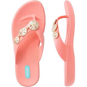 Oka-B Women's Elle Melanie Flip Flop Sandal with Sand Dollar Charms