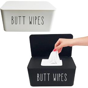 Moorfowl 2 Pack Baby Wipes Dispenser for Bathroom Butt Wipes Holder Container Set