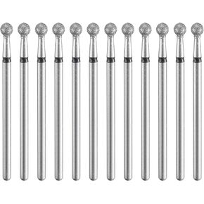 Harfington 12pcs 200-230 فليت ماس ​​طحن بت 4.5 ملم رأس الكرة 2.35 ملم شانك 4.5 ملم الحجر الحفر الأداة دوارة للأظافر الزجاجية السيراميك طحن تلميع in Kuwait