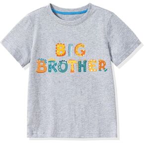 Big Brother Kids Shirt Pregnancy Announcement Shirt Cotton Short Sleeve Shirts 2-12 Years