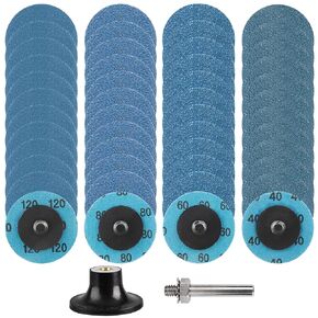 49Pcs 2 Inch Quick Change Sanding Discs Zirconia Surface Conditioning Discs with 1/4" Roll Lock Holder for Die Grinder - Ideal for Metal Wood Prep Grinding Deburring Rust & Paint Removal
