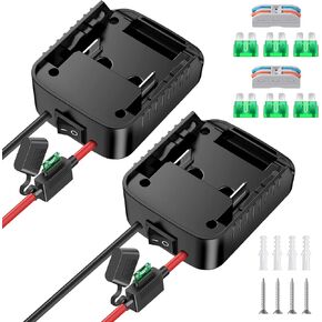 2 Packs Power Wheel Adapter for Makita 18V Battery Adapter Power Wheel Battery Conversion Kit with Switch, Fuse & Wire Terminals, 12AWG Wire, Power Connector for DIY Rc Car Toys and Robotics