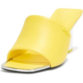 DKNY Women's Kelley-Peep Toe Mule Evening Cushioned Insole Footwear Flat Sandal