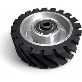6" x 2" Belt Grinder Contact Wheel,Belt Sander Bearings Serrated Rubber Contact Wheels With 2 heavy Duty bearing 6205 RS