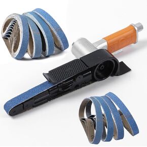 Air Belt Sander 3/4" x 20-1/2" Belt Size Pneumatic Tool with 52pc Belts (#40, #60, #80 & #120), Good for Deburring, Sanding and Finishing (3/4" x 20-1/2" Sander)