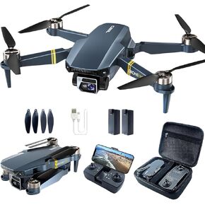بدون فرش من التحمل الفائق طي طي قابلة للطي مع كاميرا للمبتدئين-60+ دقيقة وقت الرحلة ، wifi fpv quadcopter مع كاميرا عالية الدقة بعرض 4K زاوية 120 درجة ، محرك بدون فرش ، تحوم تلقائية ، اتبعني (بطاريتين)