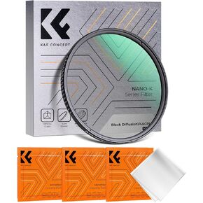 K&F Concept 82mm Black Diffusion 1/4 & Circular Polarizing in-1 Filter Pro Mist Cinematic Polarizer Effect Filter with 18-Layer Coating for Camera Lenses (K-Series)