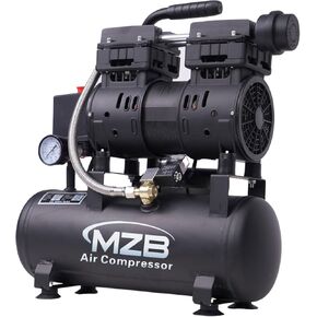 MZB 2.4 Gallon Ultra Quiet Air Compressor 110V/60Hz 1.0HP 5.65CFM, MAX 115PSI Steel Tanks Oil-Free 68dB Noise Level Air Compressor for Spray Painting, Auto Repair, Carpentry Decoration