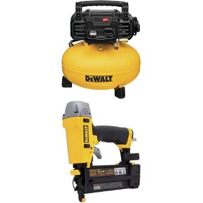 DEWALT DWFP55126 6-Gallon 165 PSI Pancake Compressor with DWFP12231 Pneumatic 18-Gauge 2-Inch Brad Nailer Kit