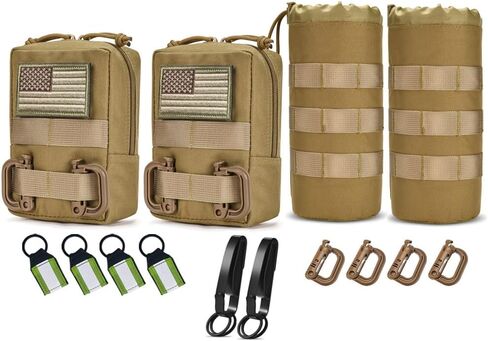 4 Pack Tactical Pouches, Molle Pouches for Backpacks, Molle Water Bottle Pouch, Backpack Attachments in Saudi Arabia