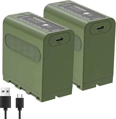 NP-F970 with USB-C 2 Pack, 8800mAh Replacement Battery for Sony NP-F970 NP-F960 NP-F750 NP-F550,NPF Battery Compatible for Sony CCD-TRV215 CCD-TR917 CCD-TR315 CCD-RV100 (Black, 2P) in Kuwait