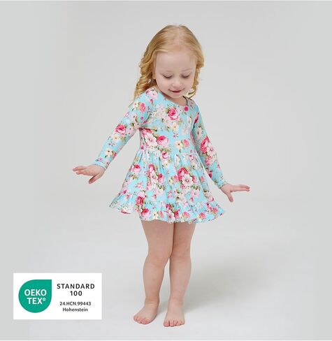 Bamboo Viscose Baby Girl Bodysuit Long Sleeve Cute Bow Infant Girls Romper Dress in Kuwait