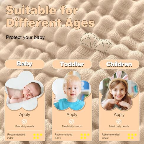 MUKIN Baby Hooded Towels, Muslin Cotton, 2-Pack, for Newborn, Infant, Toddler and Kids (White,Pink) in Kuwait