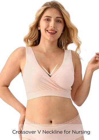 HBselect 5 Pack Nursing Bras for Breastfeeding, Maternity Nursing Sleep Bra Wireless Pregnancy Sleep Bralette in Kuwait
