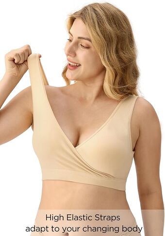 HBselect 5 Pack Nursing Bras for Breastfeeding, Maternity Nursing Sleep Bra Wireless Pregnancy Sleep Bralette in Kuwait