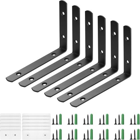 Anti Tip Furniture Anchors (6 Pack), Furniture Wall Anchors for Baby Proofing, Earthquake Straps Secure to Wall Prevent Falling for Child Safety, No Drill Or Drilling Installation, Black Small in Saudi Arabia