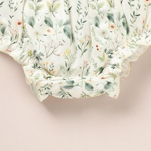GRNSHTS Baby Girl Summer Romper Infant Floral Fruit Print Clothes Ruffles Bodysuit Sleeveless Strap One Piece Outfits in Saudi Arabia