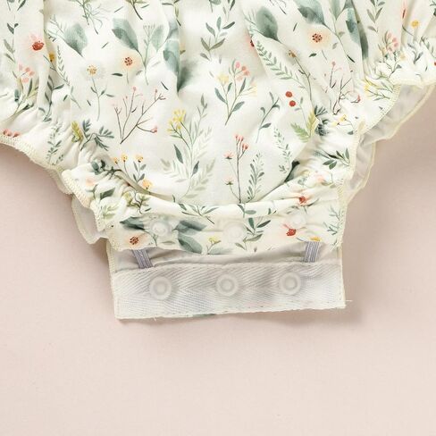 GRNSHTS Baby Girl Summer Romper Infant Floral Fruit Print Clothes Ruffles Bodysuit Sleeveless Strap One Piece Outfits in Saudi Arabia