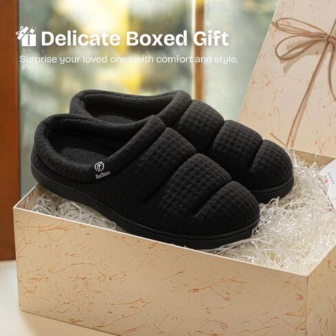 EverFoams Women's Cozy Waffle Slippers Soft Quilted Memory Foam Indoor House Shoes in Saudi Arabia