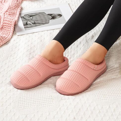 EverFoams Women's Cozy Waffle Slippers Soft Quilted Memory Foam Indoor House Shoes in Saudi Arabia
