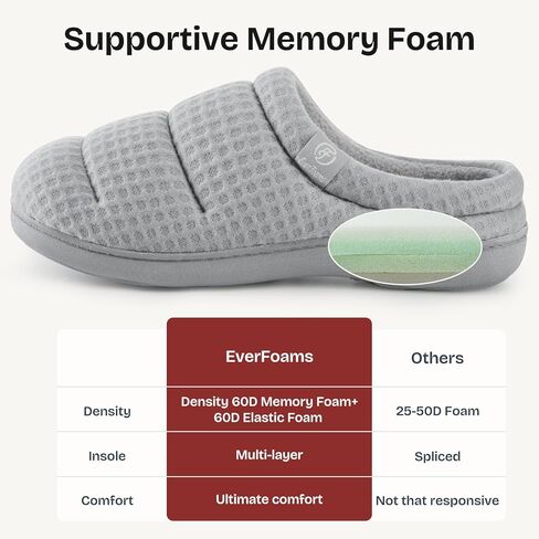 EverFoams Women's Cozy Waffle Slippers Soft Quilted Memory Foam Indoor House Shoes in Saudi Arabia