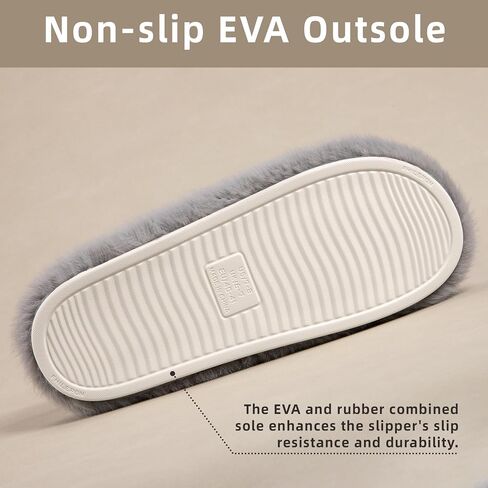 Women's Fuzzy Slippers House Slippers Memory Foam Bedroom Shoes Open Toe, Cross Band in Saudi Arabia