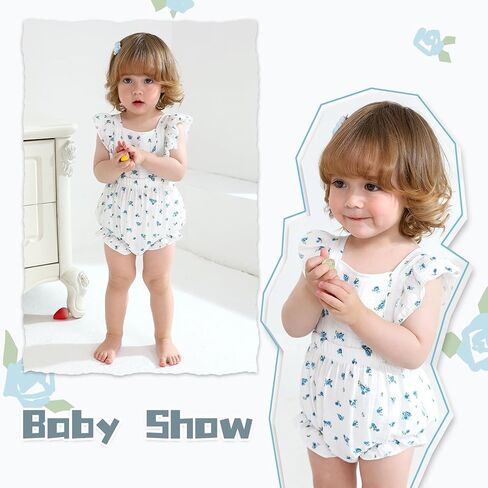 Happy Town Newborn Baby Girl Clothes Infant Summer Romper Sleeveless Floral Cute Outfits One Piece Jumpsuit Bodysuit in Kuwait