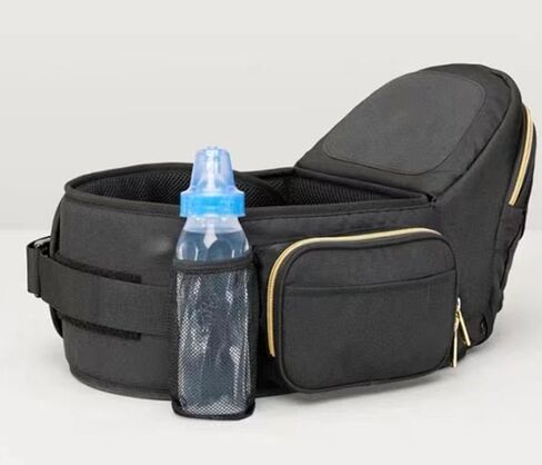 Baby Hip Carrier with Seat 7-45 Lbs with Adjustable Waistband with Strong Support, Large Pocket Design, Machine Washable & Comfortable - Easy to Put On Baby Hip Seat Carrier, Black in Saudi Arabia