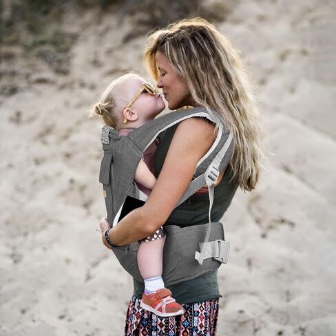 Baby Carrier Newborn to Toddler with Hip Seat, Soft 6-in-1 Ergonomic All Positions Infant Carrier 7-33 Ib with Hood and Multiple Pockets for All Seasion Use for Dad and Mom Black in Kuwait