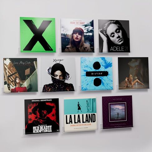 6 Pack Vinyl Record Wall Mount, 12" Clear Vinyl Shelf Holder for Album Record Display & Storage, Invisible Acrylic Floating Shelves for Kids Bookshelf, Picture Ledge, Wall Decor in Saudi Arabia