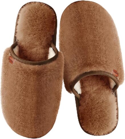 HUXMEYSON Slippers for Women, Fuzzy Faux Rabbit Fur Womens Slippers – Cozy, Soft, Lightweight, Non-Slip Memory Foam Indoor House Shoes in Saudi Arabia