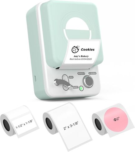 SUPVAN T50M Bluetooth Label Maker Machine with Tape, Wide Waterproof Label, Versatile App with 40 Fonts and 400+ Icons, Inkless Labeler for Home, Kitchen, School, Office Organization, Green in Saudi Arabia