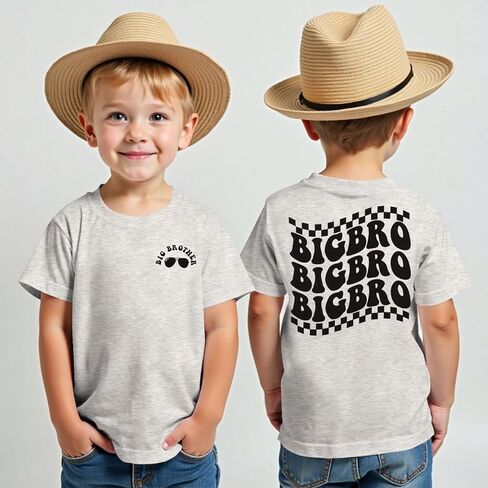 Big Brother Shirts for Toddler Baby Boy Sunglasses Big Bro T-Shirt Summer Short Sleeve Tee Announcement Siblings Tops in Kuwait