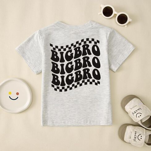 Big Brother Shirts for Toddler Baby Boy Sunglasses Big Bro T-Shirt Summer Short Sleeve Tee Announcement Siblings Tops in Kuwait