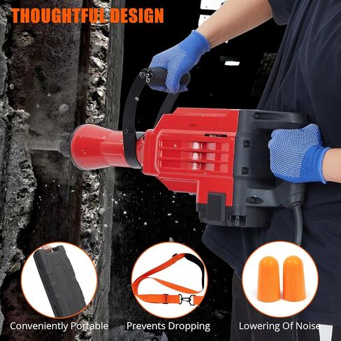 6 قطع مجموعة 95A 3600W 6 110 Hammer Drill 2200W مجموعة Jackhammer الكهربائية - أداء جاك هامر قوي ، 2 الأزاميل ، قفازات ، صندوق الأدوات ، وجع. مثالي لوظائف الهدم المتفوقة in Kuwait