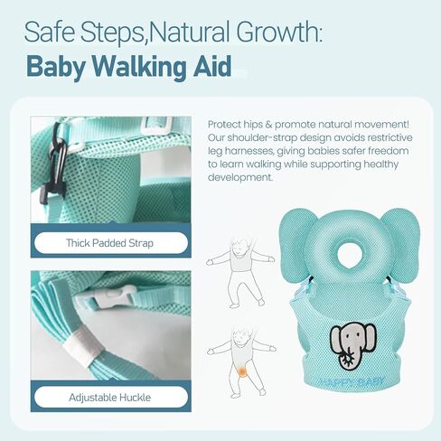 Baby Walker Protective Toddler Adjustable Baby Walker Head Protector Backpack Baby Head Protection Safety Pad Cushion Backpack Wear with Kneepad for Crawling in Saudi Arabia