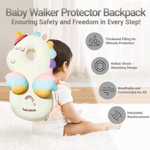Baby Walker Protective Toddler Adjustable Baby Walker Head Protector Backpack Baby Head Protection Safety Pad Cushion Backpack Wear with Kneepad for Crawling in Saudi Arabia