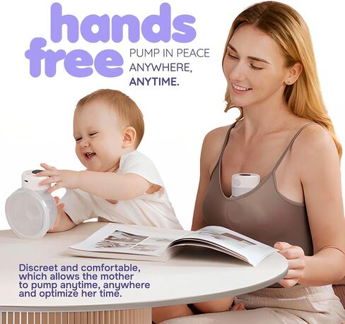 Wearable Breast Pump Double, Hands Free Breast Pump Electric, LCD, High Technology 3 Modes 9 Levels- Noise Reduction, Painless, Skin Friendly, BPA Free, 19mm+22mm Flange, FSA HSA Eligible in Saudi Arabia