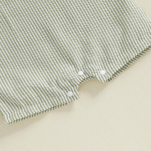 Newborn Baby Boy Easter Outfit Bunny Embroidery Sleeveless Romper Jumpsuit Plaid/Striped Overall Jumpsuit Summer in Kuwait