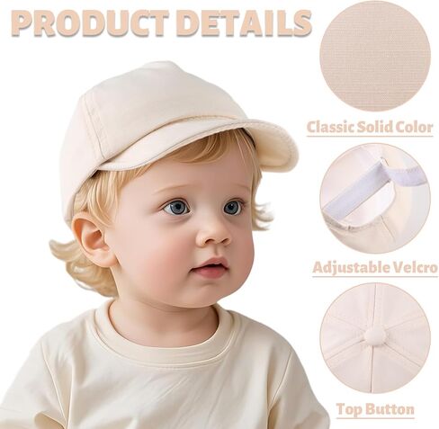 OMUKY Cotton Baby Toddler Hat Sun Protection Toddler Baseball Hat Infant Boys Girls Beach Cap Cute Baby Baseball Cap 3M-18M in Saudi Arabia