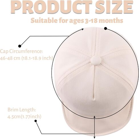 OMUKY Cotton Baby Toddler Hat Sun Protection Toddler Baseball Hat Infant Boys Girls Beach Cap Cute Baby Baseball Cap 3M-18M in Saudi Arabia