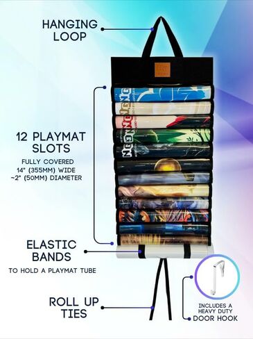 NERD GEAR Playmat Sanctuary, MTG playmat Organizer and Storage Solution, Holds 12 playmats and a playmat Tube (Black) in Kuwait