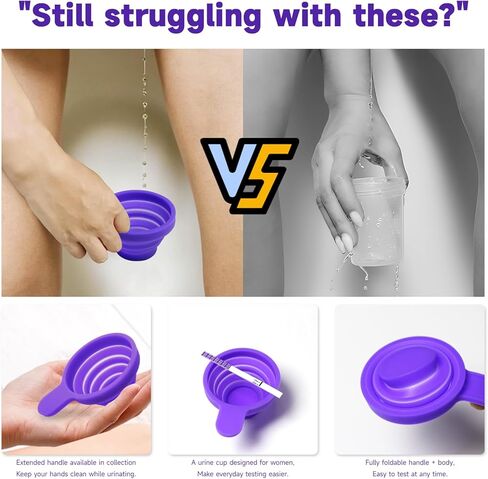 Urine Cups for Ovulation & Pregnancy Tests: Reusable & Collapsible Pee Cups for Home Fertility Testing | Easy to Use & Clean (1PCS) in Saudi Arabia