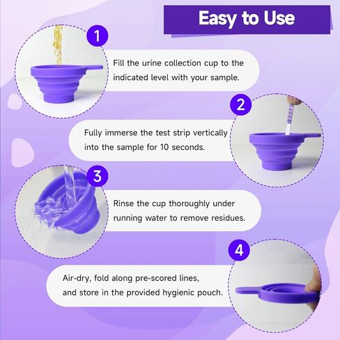 Urine Cups for Ovulation & Pregnancy Tests: Reusable & Collapsible Pee Cups for Home Fertility Testing | Easy to Use & Clean (1PCS) in Saudi Arabia