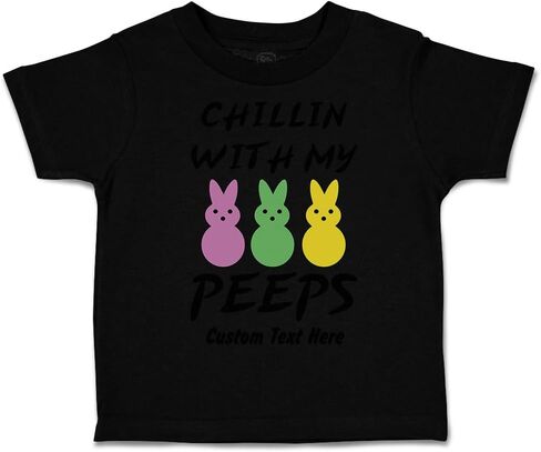Custom Toddler T-Shirt Chillin with My Peeps Bunny Funny Humor Easter Bunny Cute in Saudi Arabia