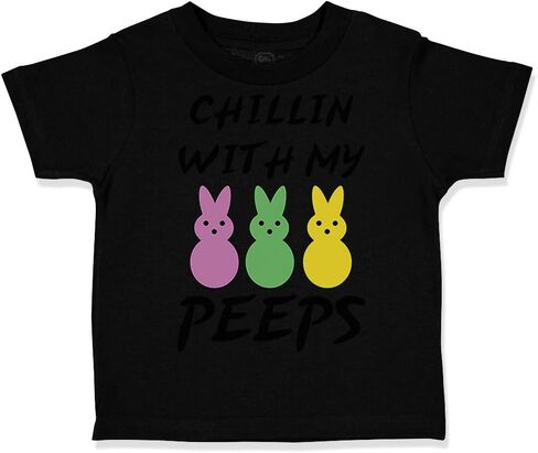 Custom Toddler T-Shirt Chillin with My Peeps Bunny Funny Humor Easter Bunny Cute in Saudi Arabia