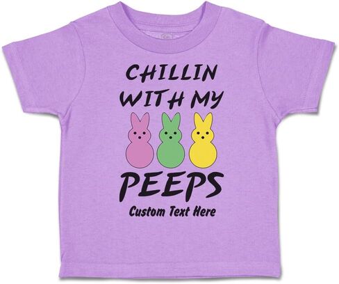 Custom Toddler T-Shirt Chillin with My Peeps Bunny Funny Humor Easter Bunny Cute in Saudi Arabia