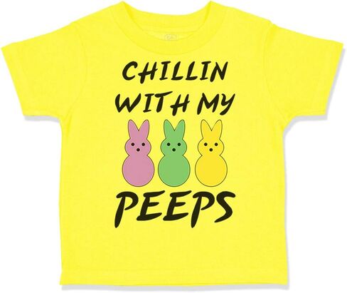 Custom Toddler T-Shirt Chillin with My Peeps Bunny Funny Humor Easter Bunny Cute in Saudi Arabia