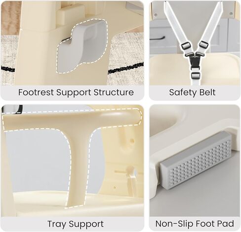 3-in-1 High Chair for Babies Kids Convertible HighChair Toddlers Adjustable Height Kitchen Step Stool for Sink Kids Chair Removable Tray Ideal for Dining Kitchen and Bathroom Use in Saudi Arabia