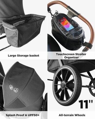 Tandem Wagon Stroller–All-Terrain 2-in-1 Push&Pull Design, Double Seat Capacity, Large Storage, Adjustable Canopy, Removable Child Tray for Kids Outdoor Adventures&Family Outings in Saudi Arabia